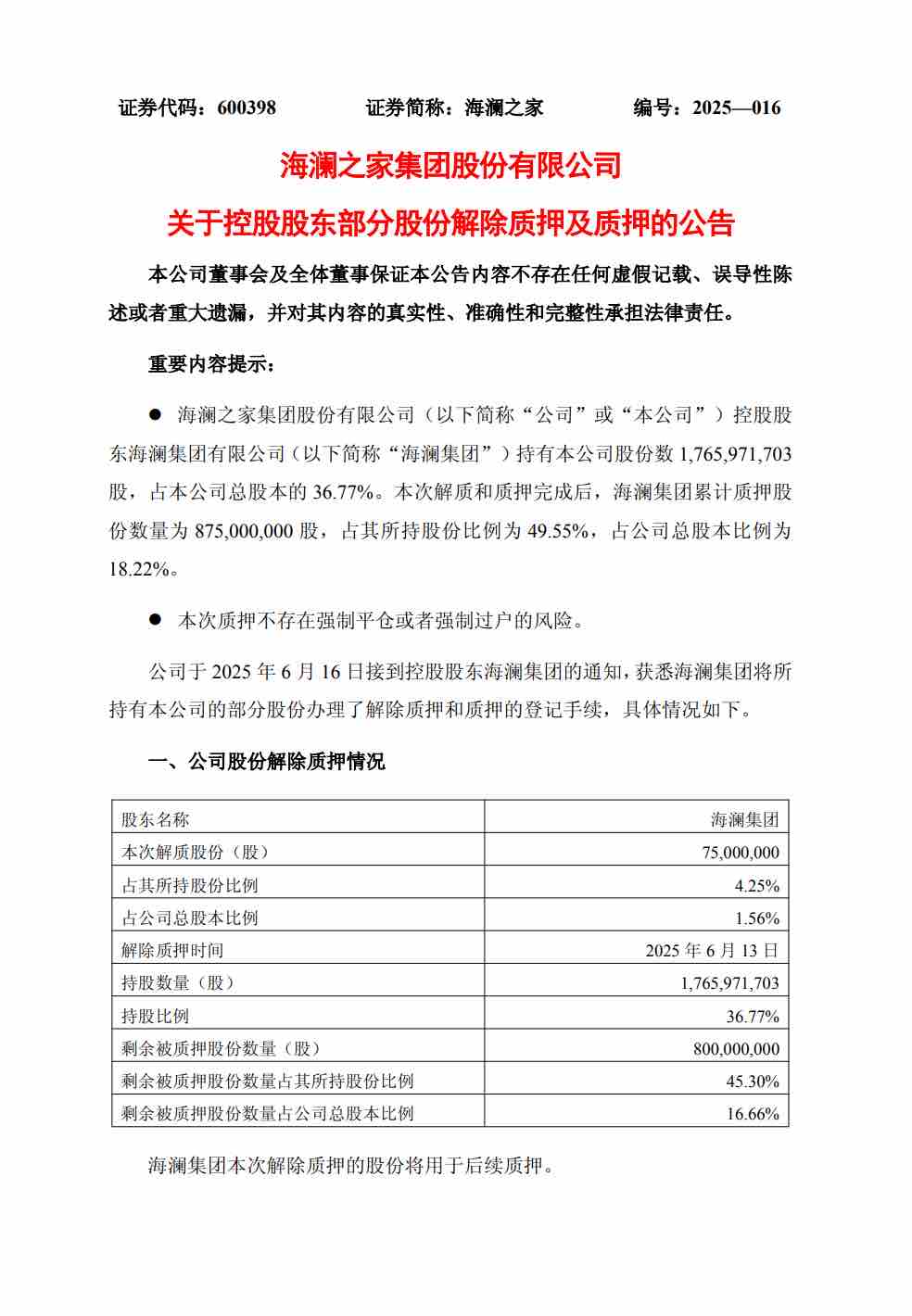 海澜集团质押7500万股，海澜之家现存多条股权质押信息-经理人网